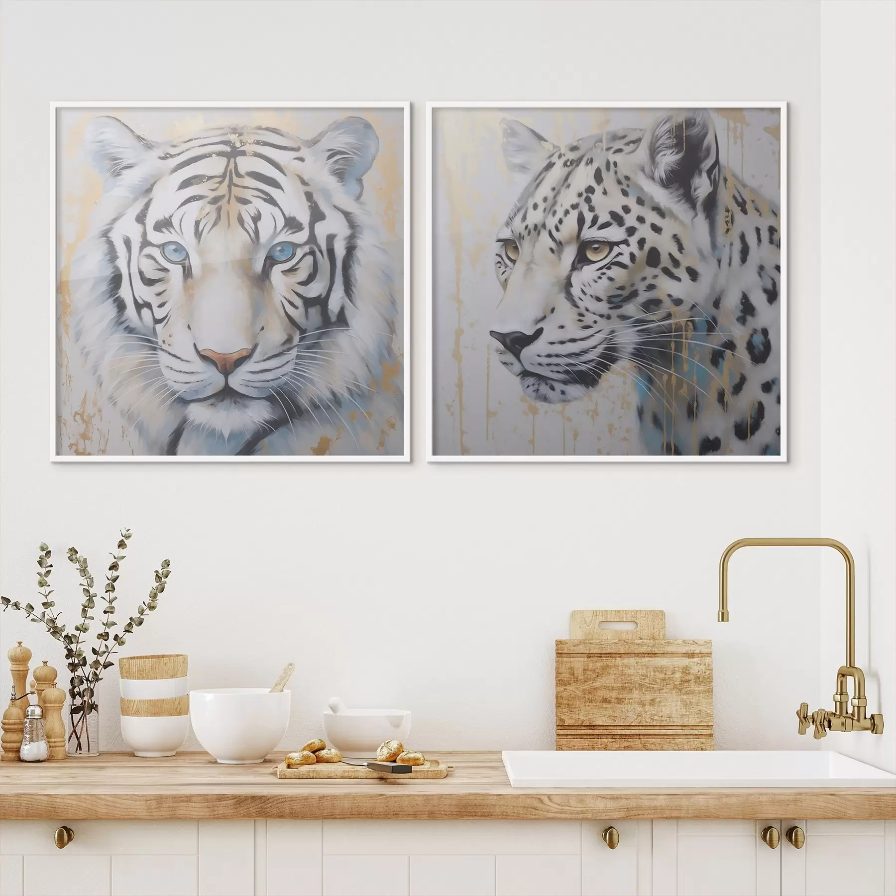 fotószőnyeg Tigris és leopárd d00995