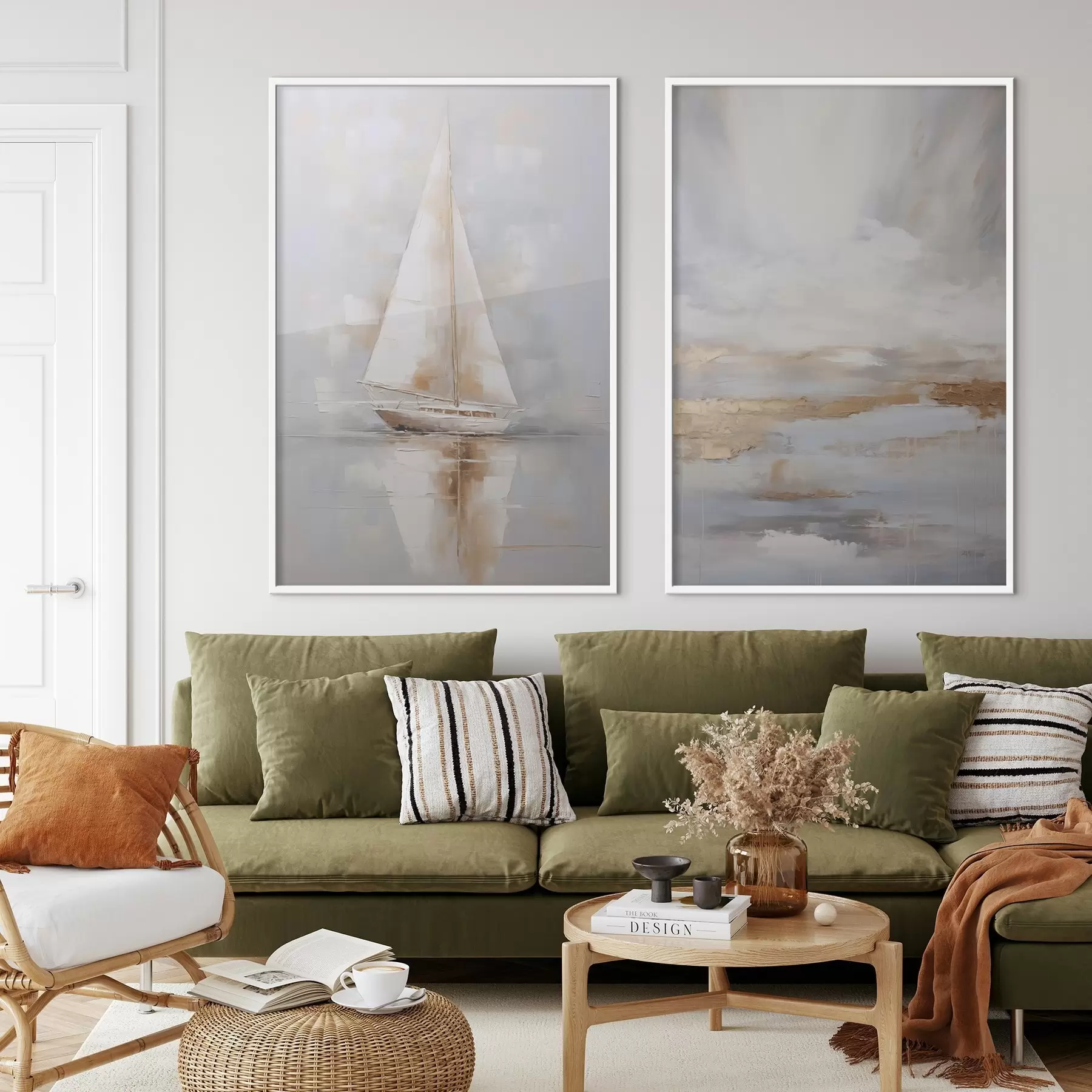 fotószőnyeg Vitorlás és absztrakt kompozíció festmény utánzat d00999