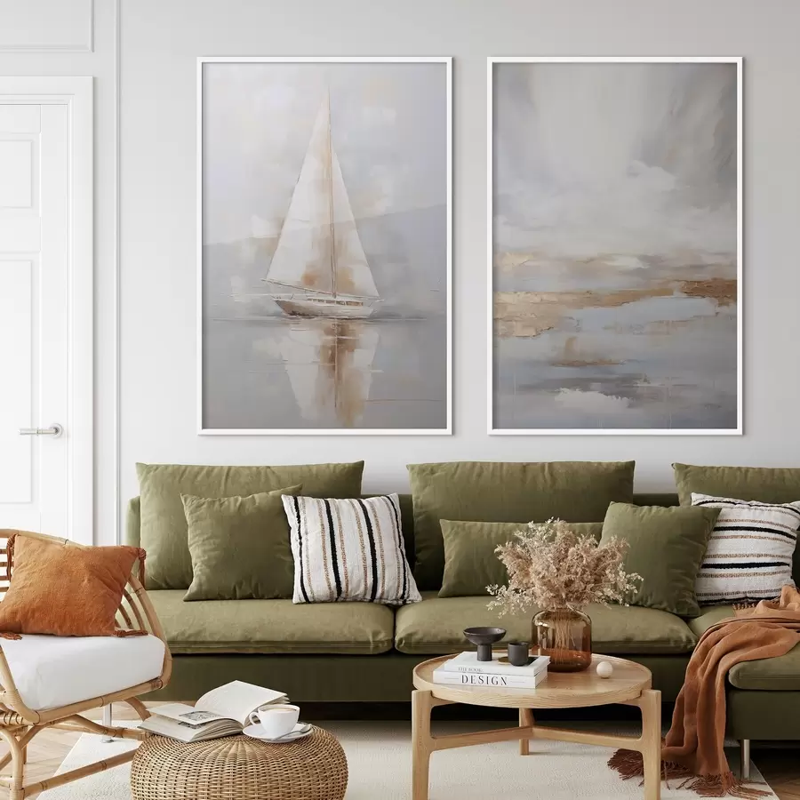 fotószőnyeg Vitorlás és absztrakt kompozíció festmény utánzat d00999