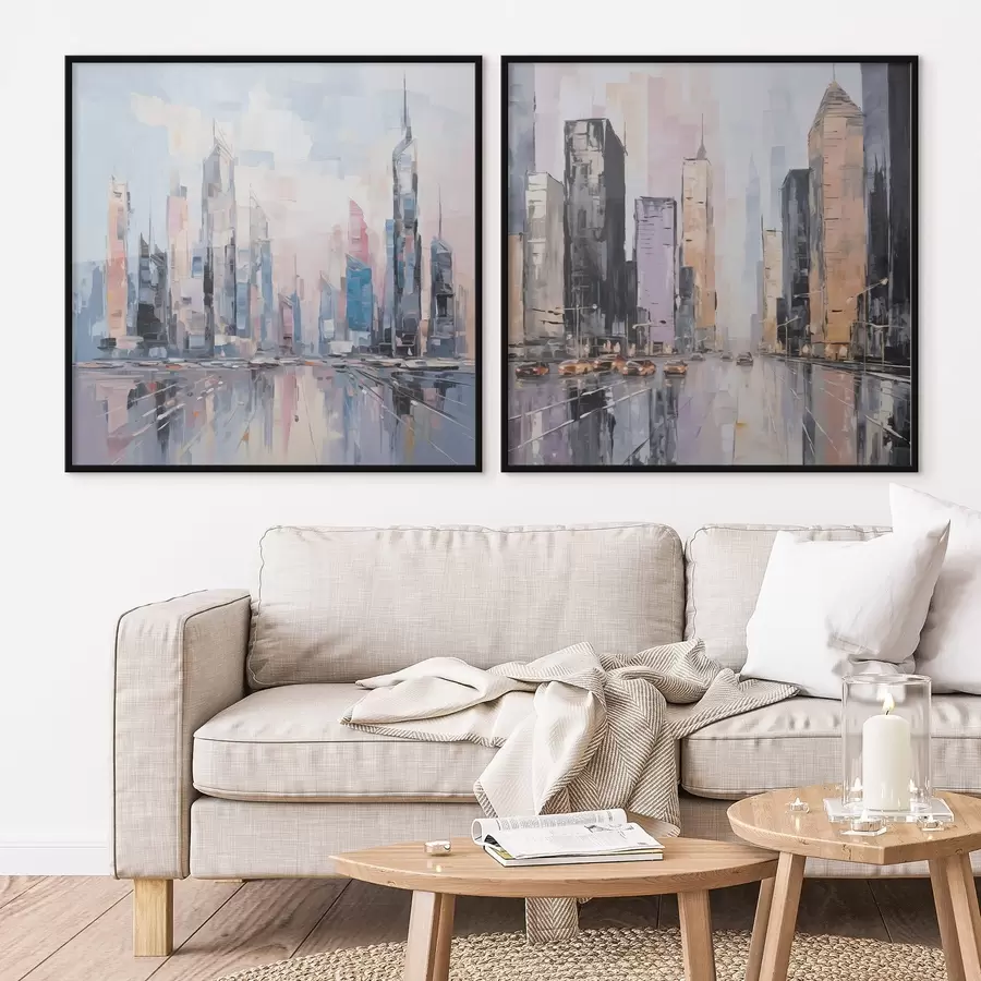 fotószőnyeg Absztrakt városi festményimitáció d01032