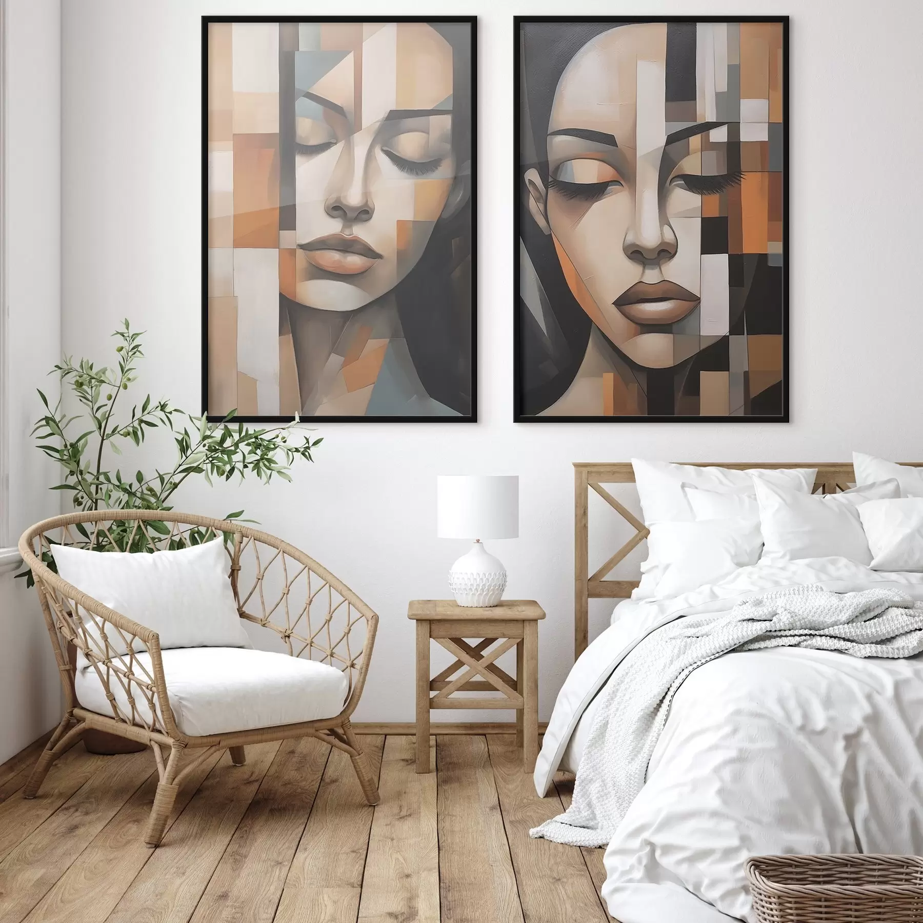 fotószőnyeg Kubista portré egy nőről d01023