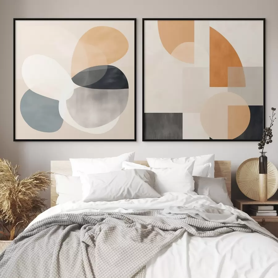 fotószőnyeg A formák lekerekített metszéspontjai az akvarell minimalizmusban d00993