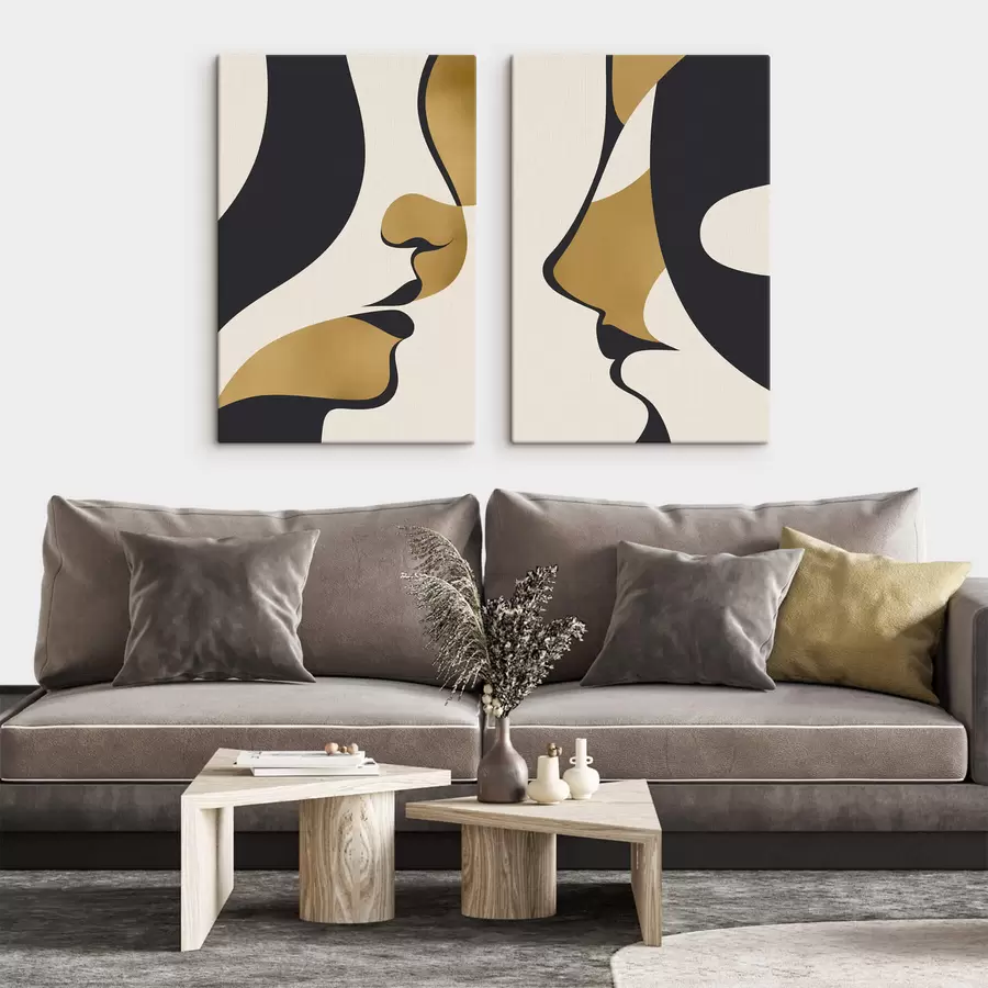 fotótapéta Arcok absztrakt sziluettjei m01166