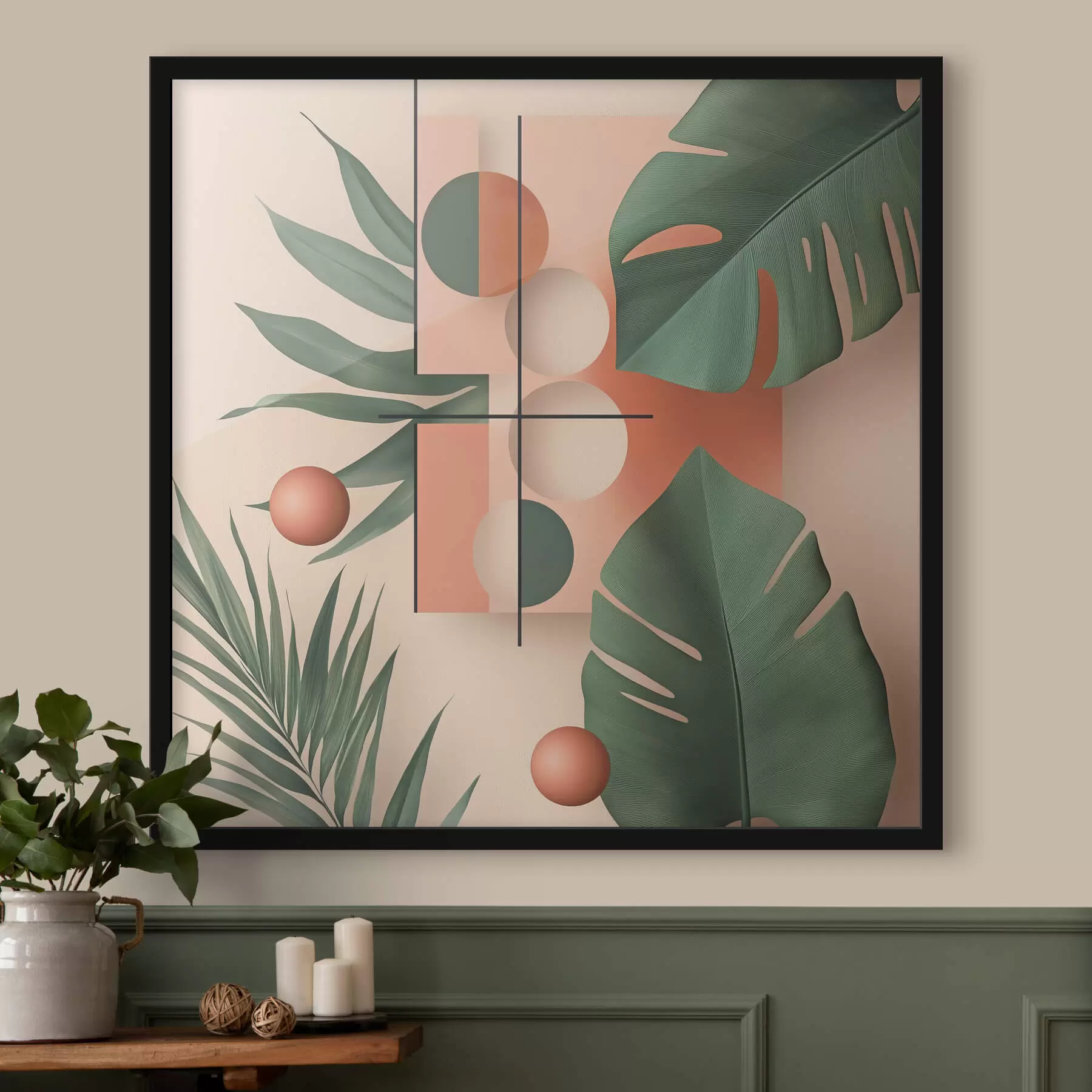 fotószőnyeg Absztrakció nagy trópusi levelekkel f47099