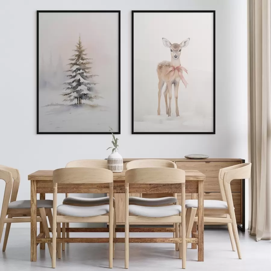 fotószőnyeg Lucfenyő és őz d00933