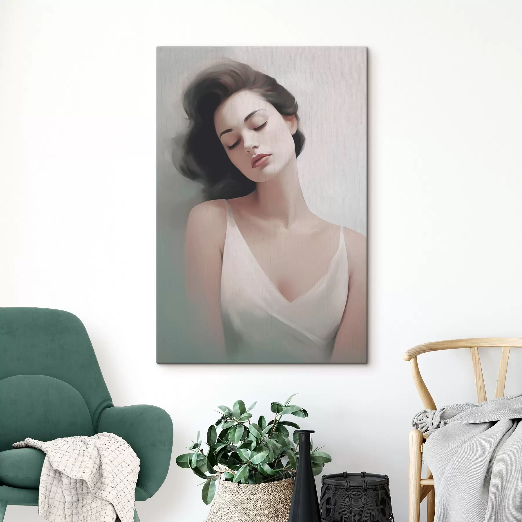 fotótapéta Portré egy lányról, csukott szemmel s47342