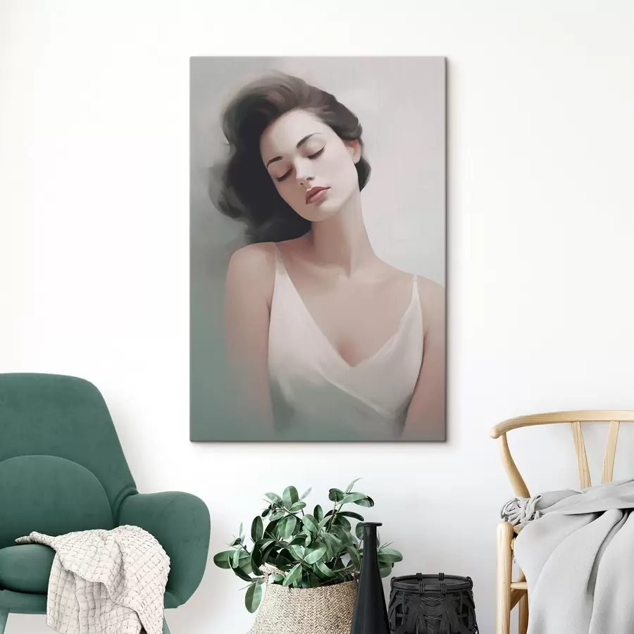 fotótapéta Portré egy lányról, csukott szemmel s47342