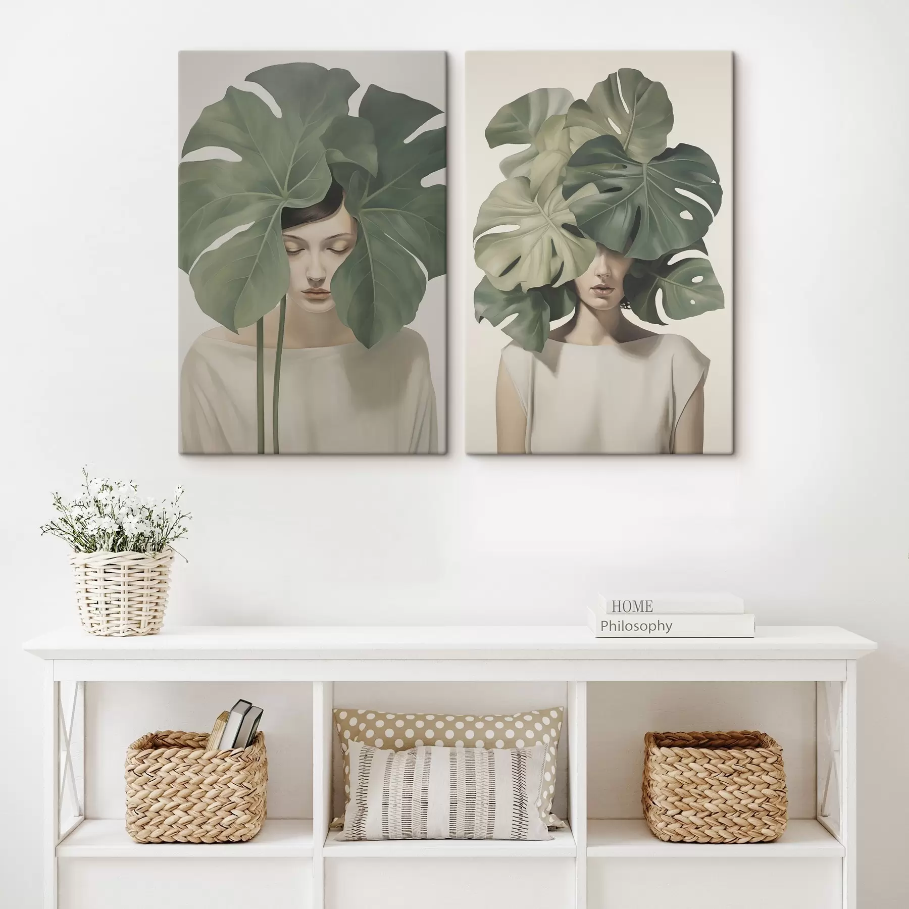 fotótapéta Lány levelekkel m01185