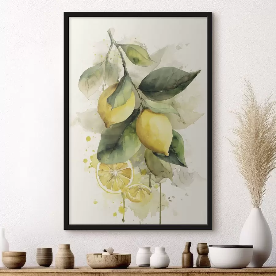 fotószőnyeg akvarell stílusú ág citromokkal f47123