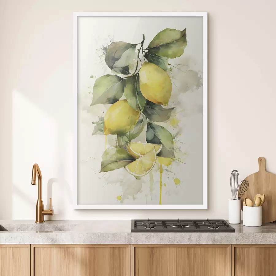 fotószőnyeg akvarell stílusú ág citromokkal f47124