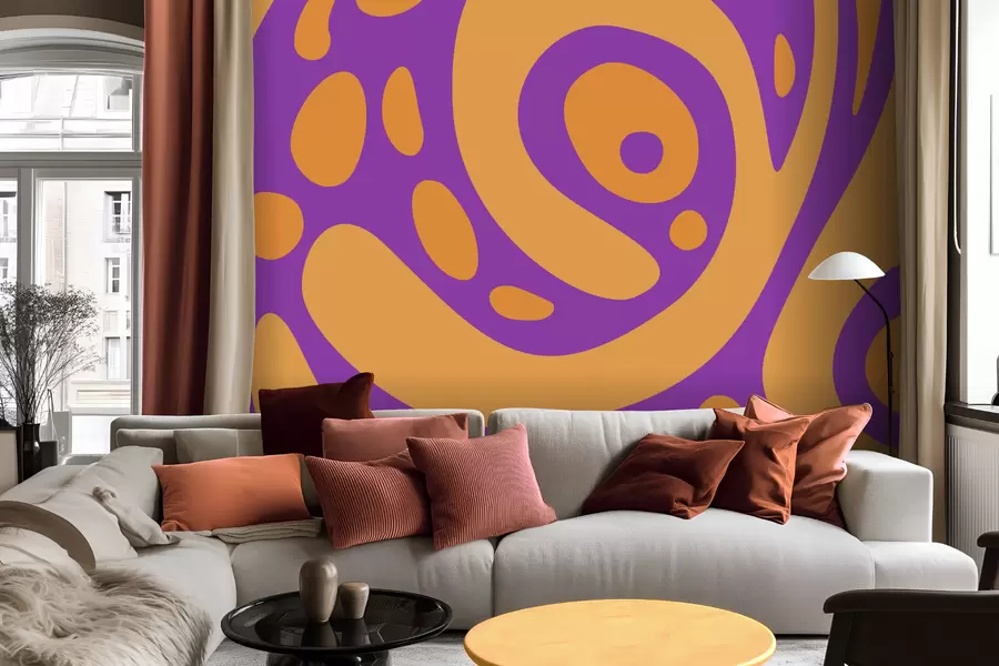 fotószőnyeg Két színű, áramló formákkal rendelkező absztrakt minta w05071v3