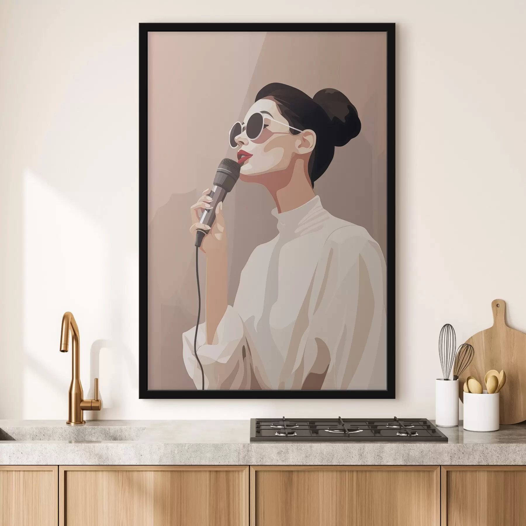 fotószőnyeg Lány mikrofonnal f47409