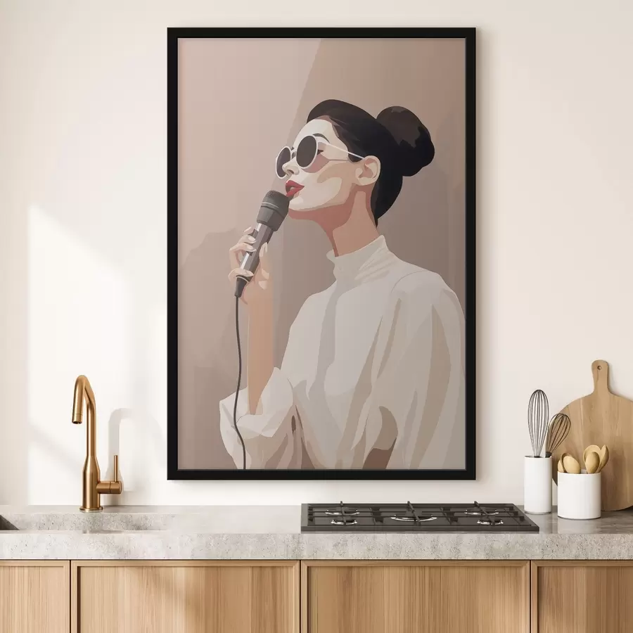 fotószőnyeg Lány mikrofonnal f47409