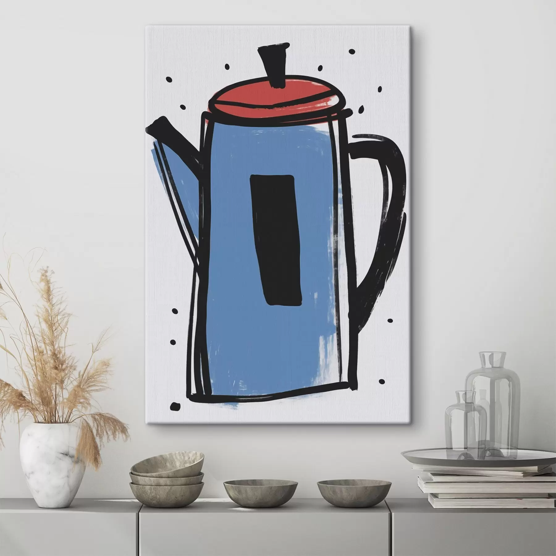 fotótapéta Kávéskanna, primitív rajz utánzat s47496