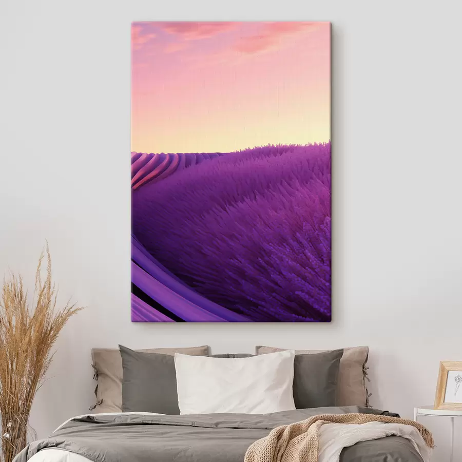 fotótapéta Levendula mező a naplemente előtt s47111