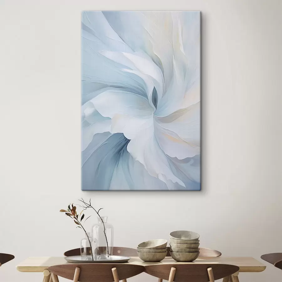 fotótapéta Absztrakt, finom, áttetsző szirmok, amelyek lágy megvilágításban és festői textúrával kifelé örvénylenek. s47437