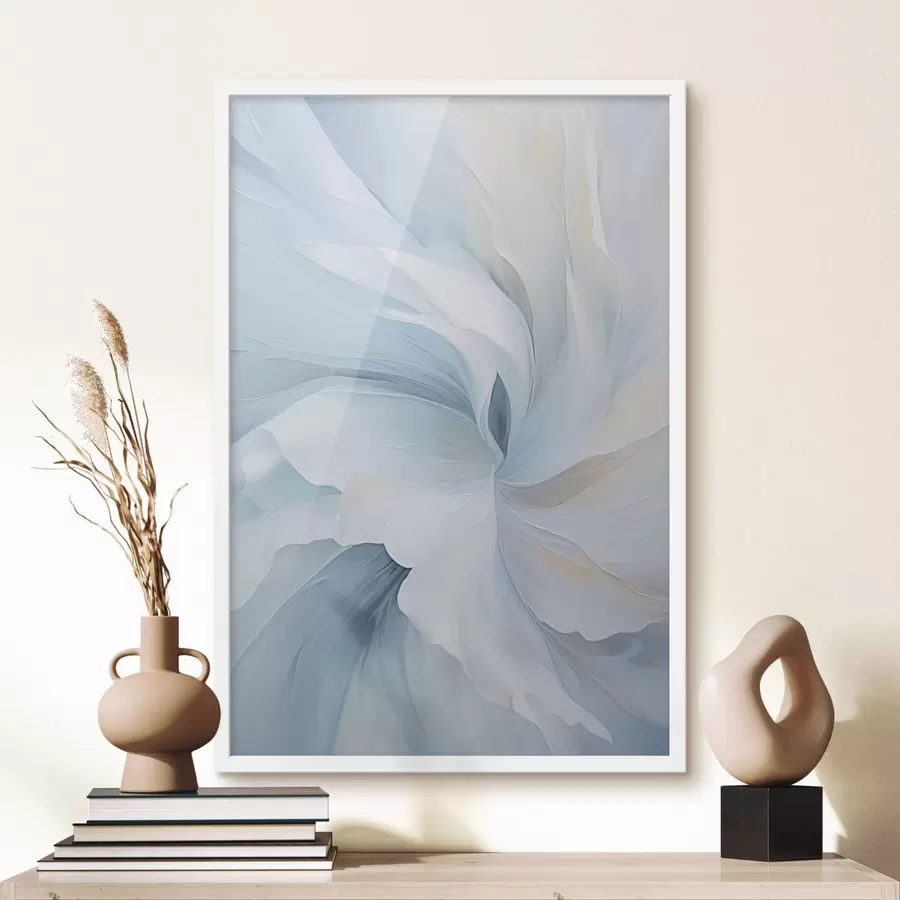 fotószőnyeg Absztrakt, finom, áttetsző szirmok, amelyek lágy megvilágításban és festői textúrával kifelé örvénylenek. f47437