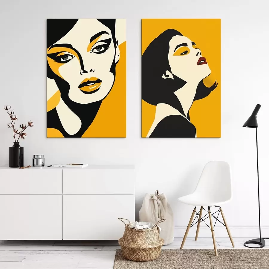 fotótapéta Női portré sárga tónusokban m01229