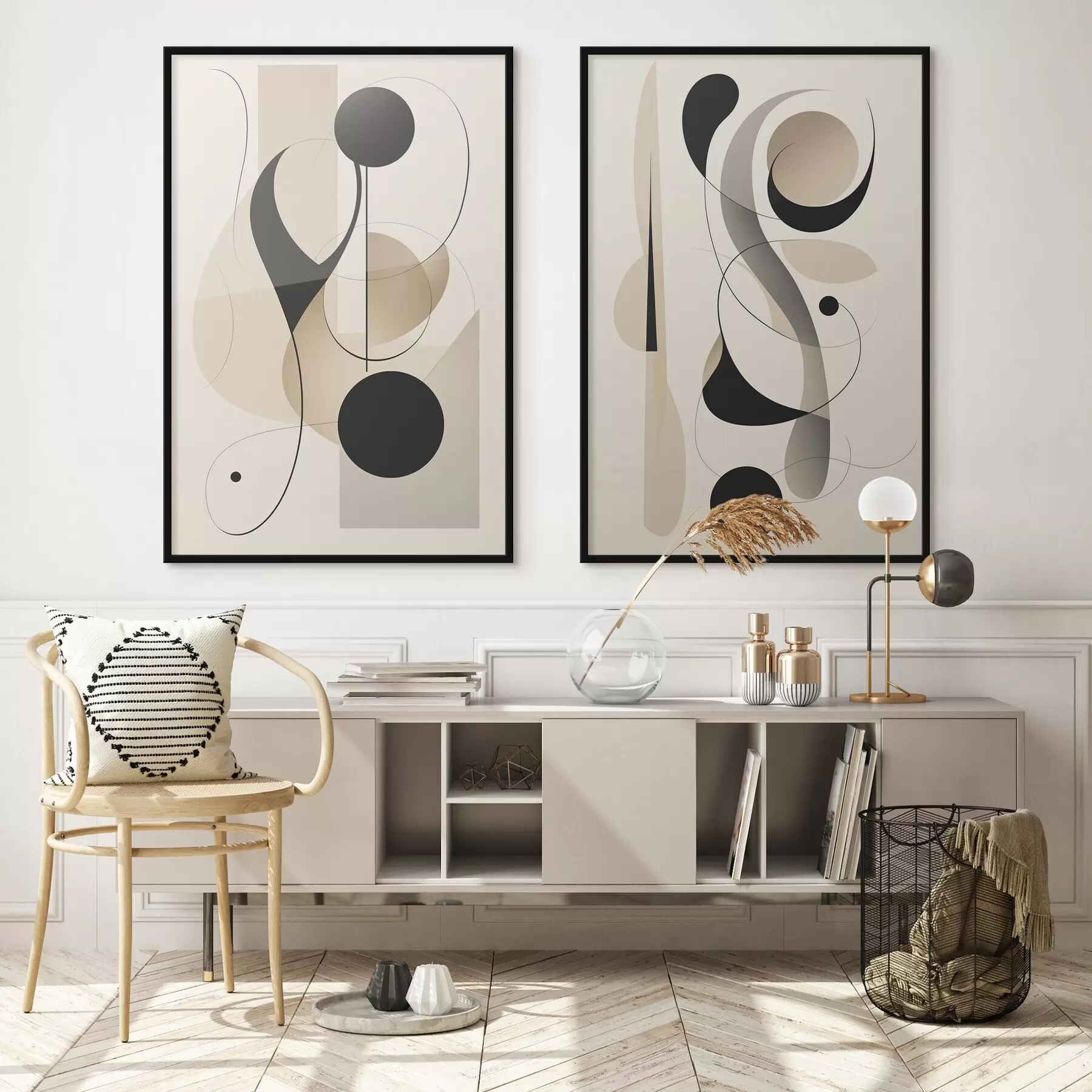 fotószőnyeg Absztrakt kompozíció görbékkel és formákkal d00538