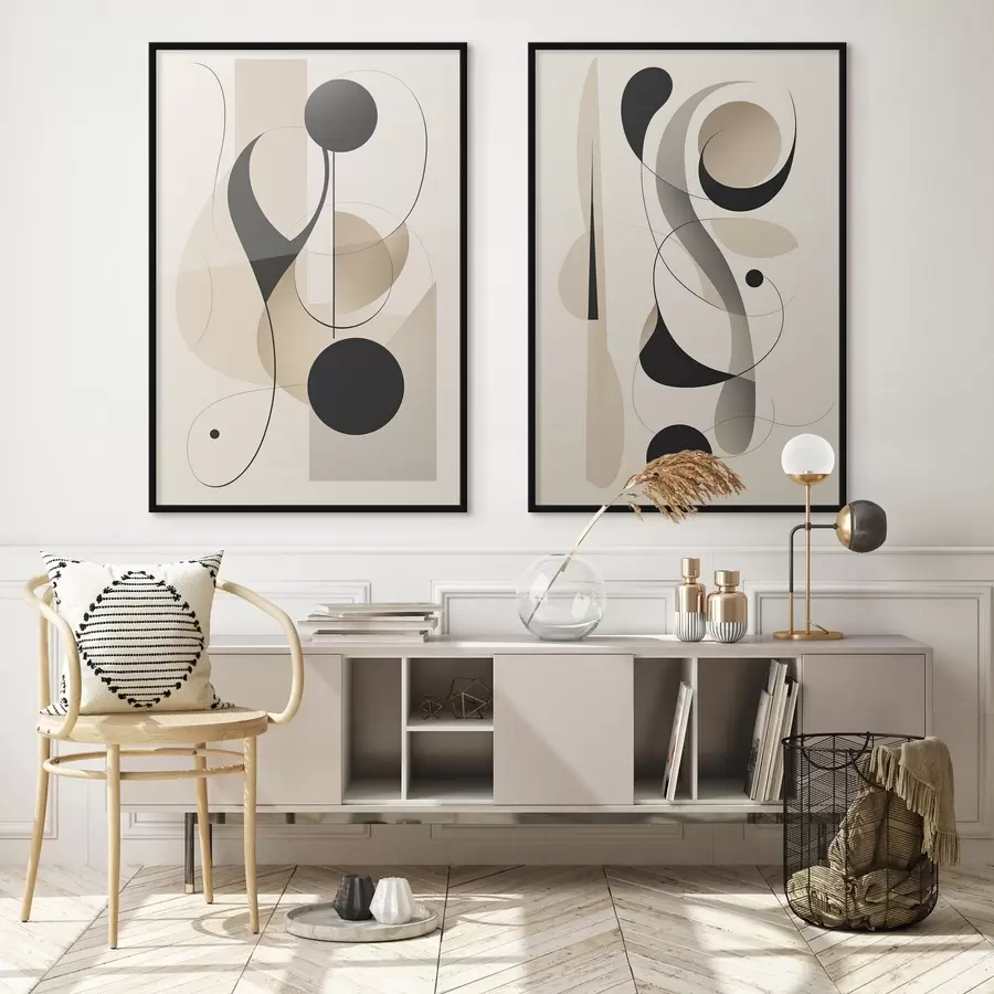 fotószőnyeg Absztrakt kompozíció görbékkel és formákkal d00538