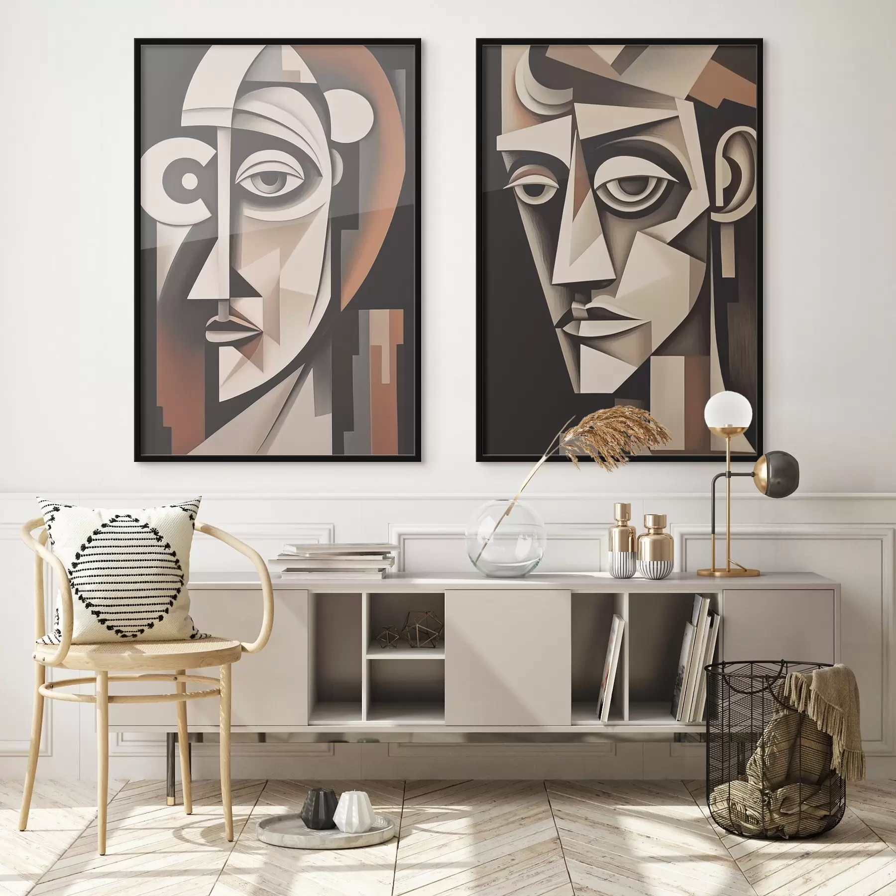 fotószőnyeg Absztrakt portrék kubista stílusban d00550