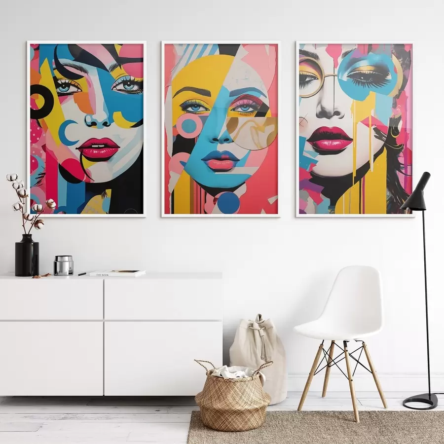 fotószőnyeg Színes arcok absztrakciója d00557