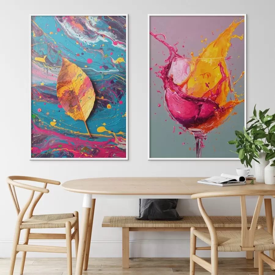 fotószőnyeg Expresszív absztrakció a természet és az italok elemeivel d00570