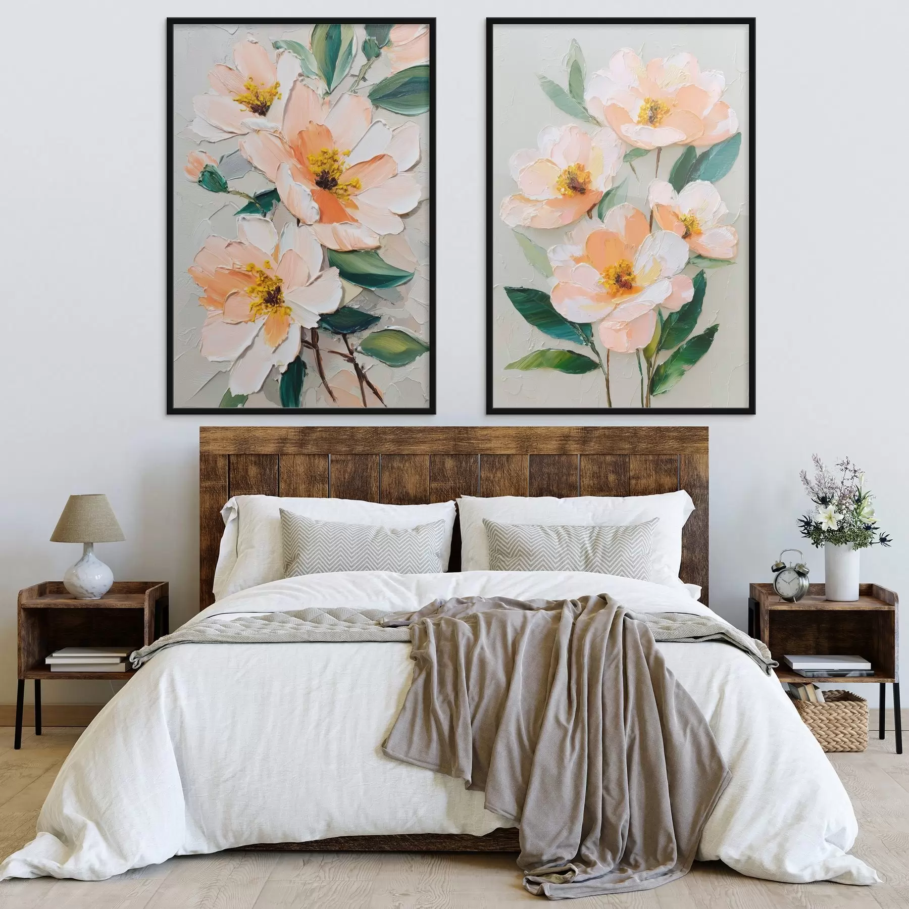 fotószőnyeg Impasto-stílusú festmény, amely egy nagy csokor és egyedi virágok kombinációját tartalmazza d00579