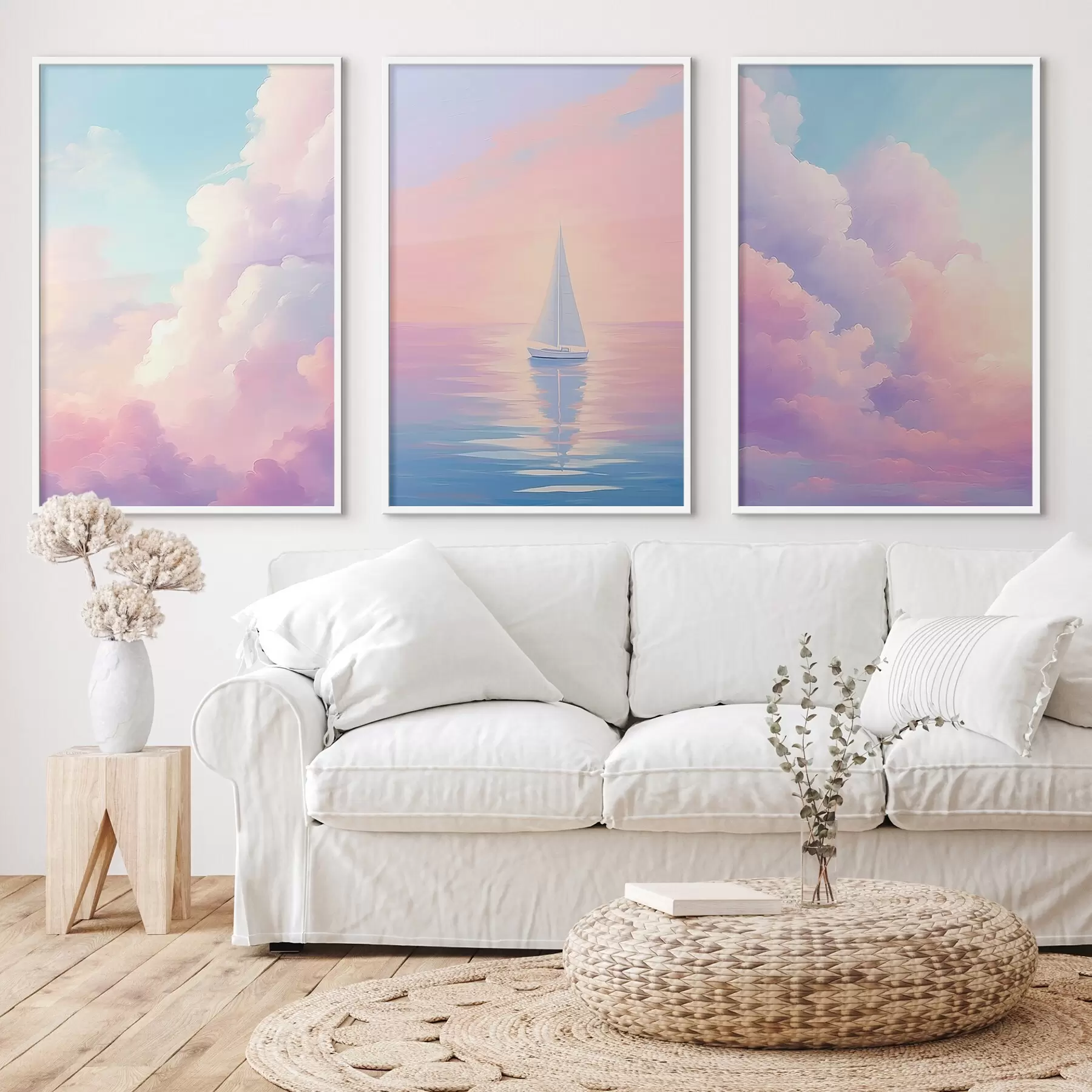 fotószőnyeg Vitorlás a tengeren a felhők hátterében d00619