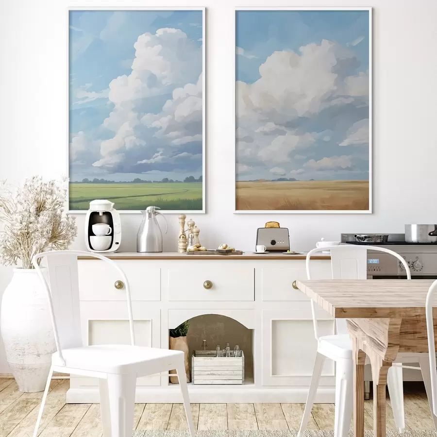 fotószőnyeg Mező a hatalmas felhőkkel borított égbolton d00624