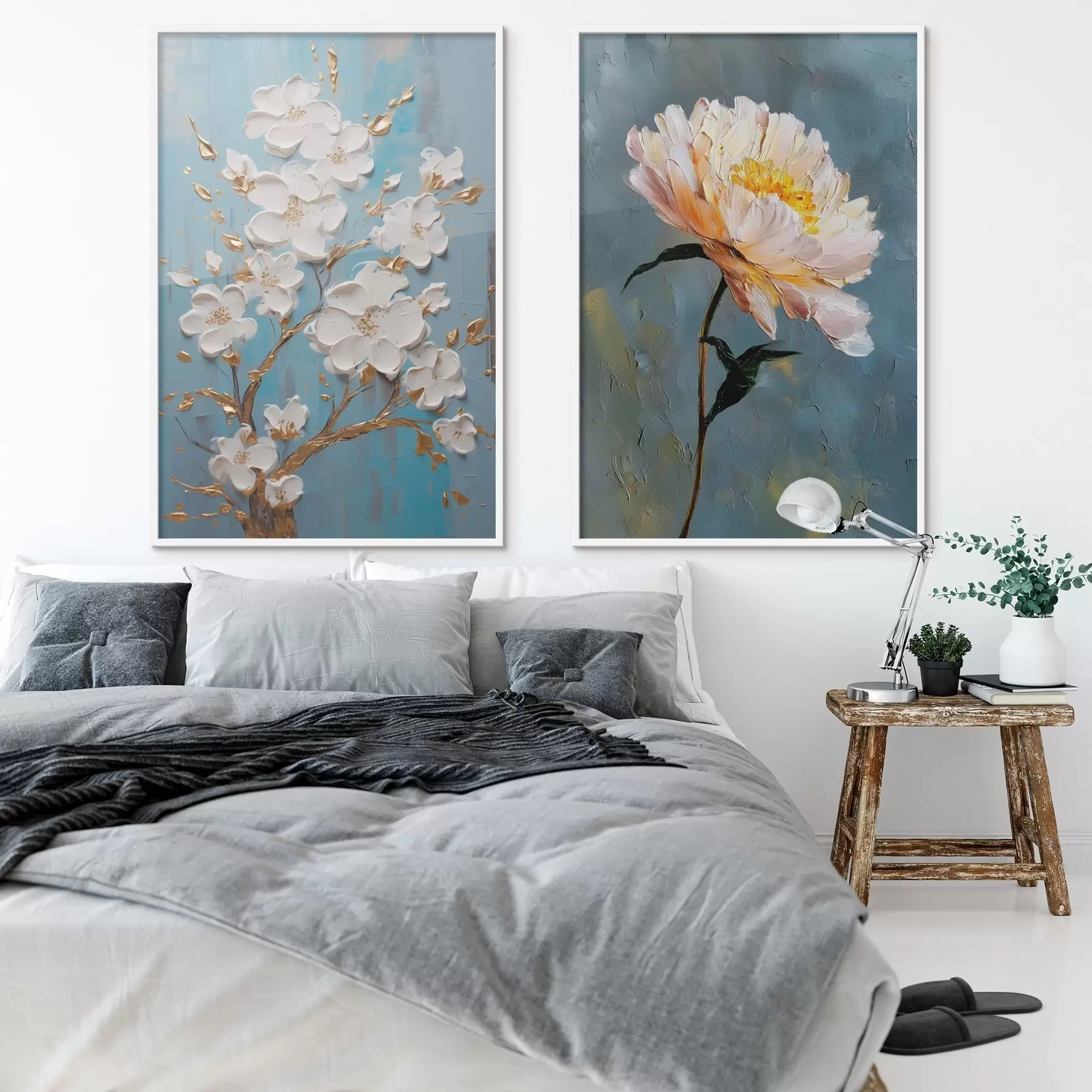 fotószőnyeg Virágzó ág és bazsarózsa: relief kompozíció d00637