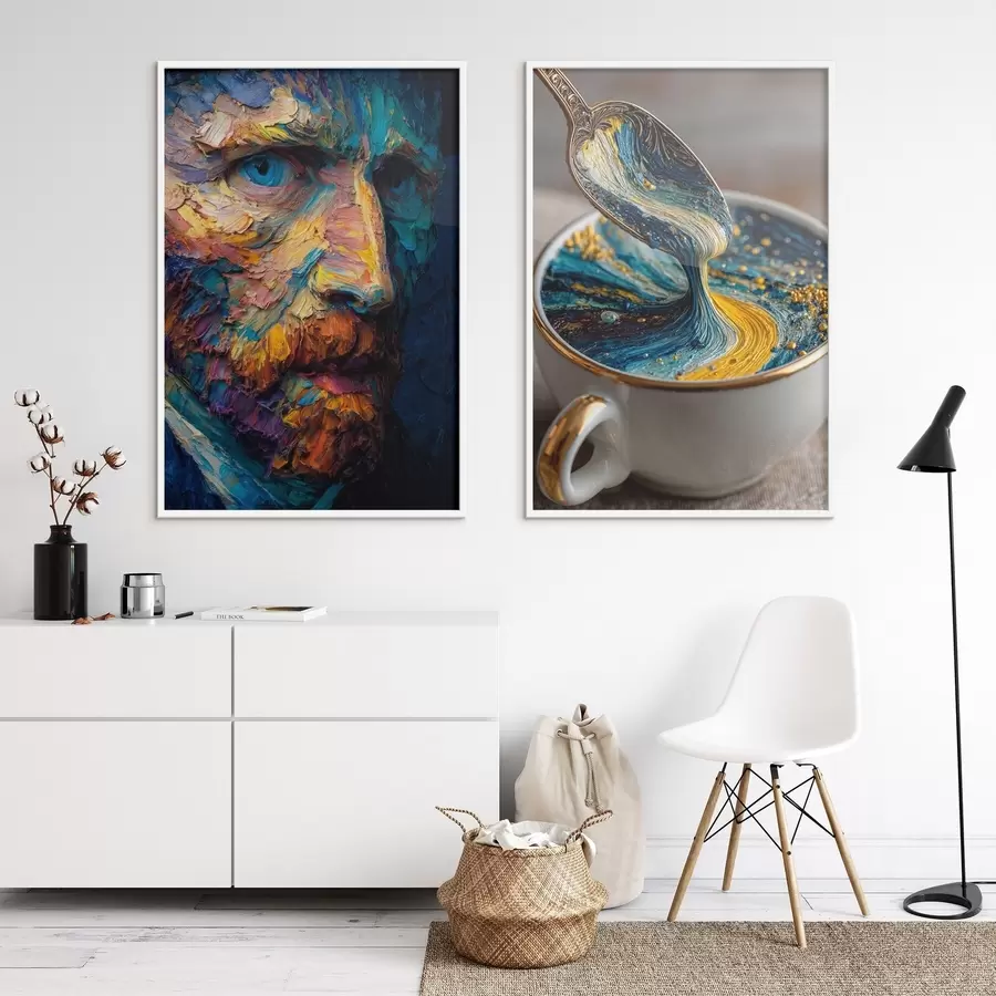 fotószőnyeg Picasso és az absztrakció egy csészében olajfestmény stílusban d00639