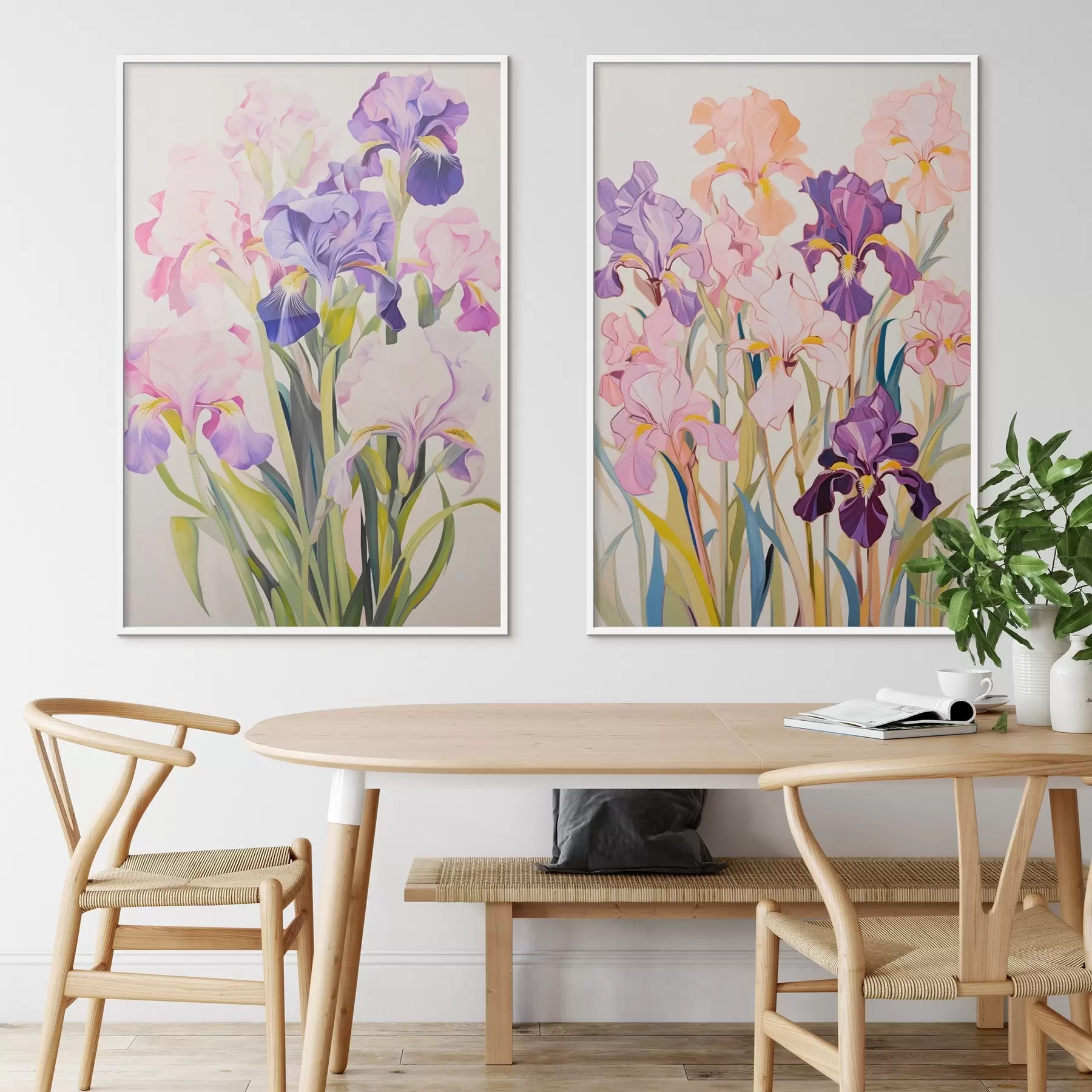 fotószőnyeg Íriszek pasztell árnyalatokban világos háttéren d00660