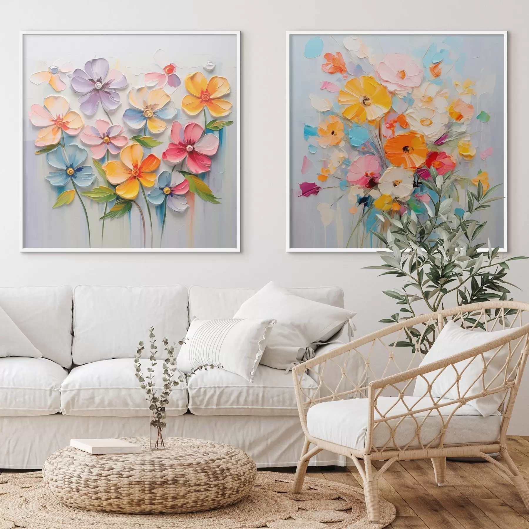 fotószőnyeg Absztrakt kompozíciók fényes virágok készült impasto technikával készült d00662