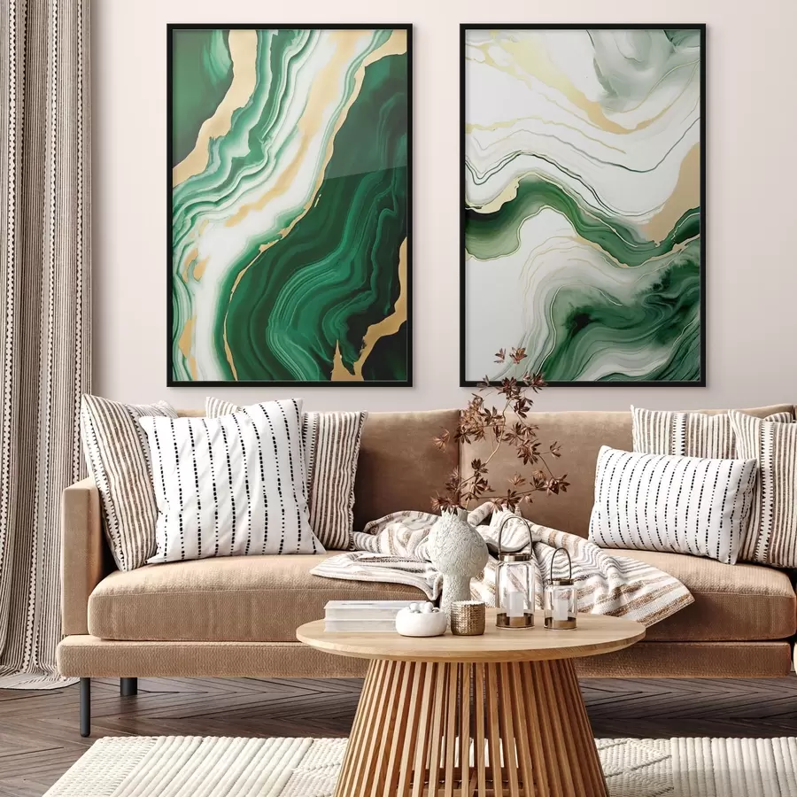 fotószőnyeg Zöld és fehér márvány textúrák narancssárga erezetekkel d00688