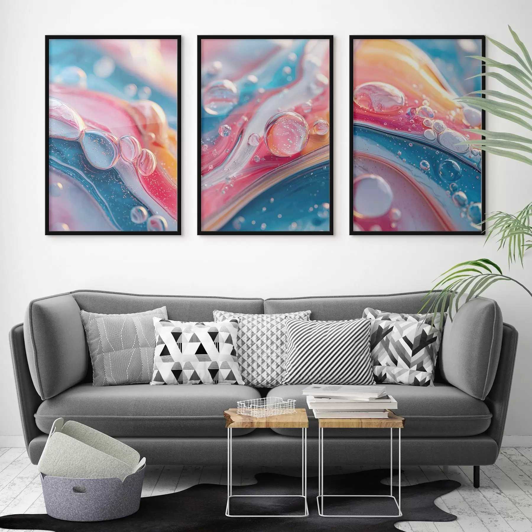 fotótapéta többszínű hullámok buborékokkal d00698