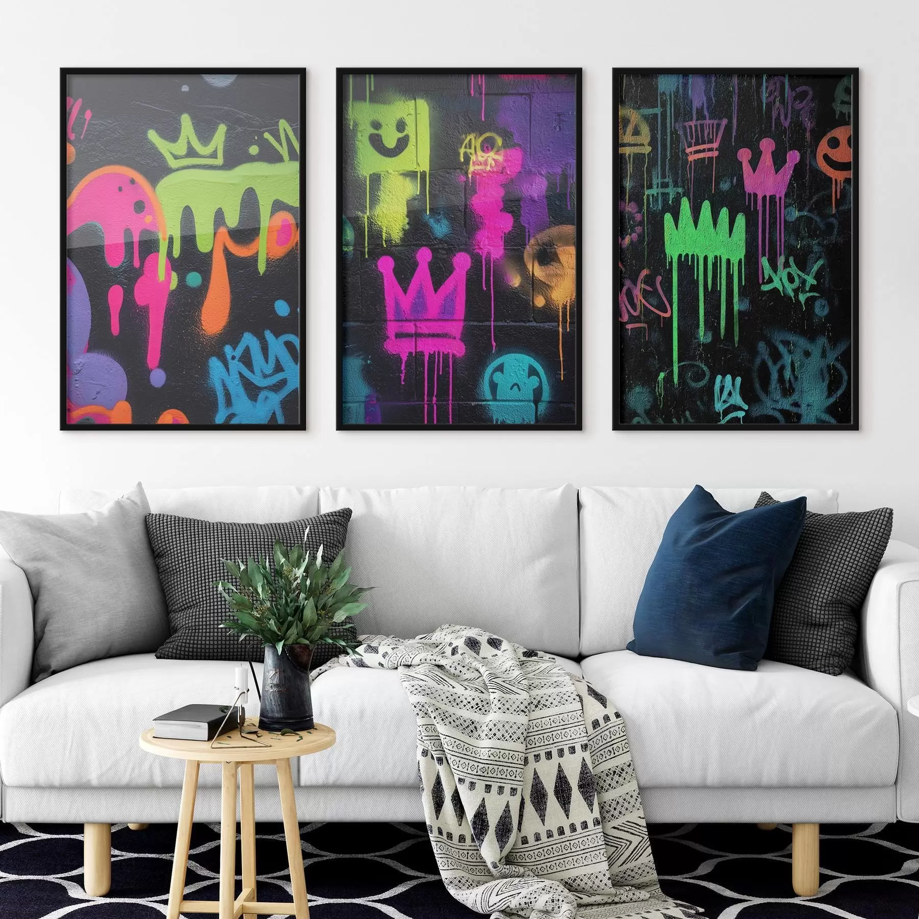 fotószőnyeg világos utcai graffiti sötét háttér előtt d00703