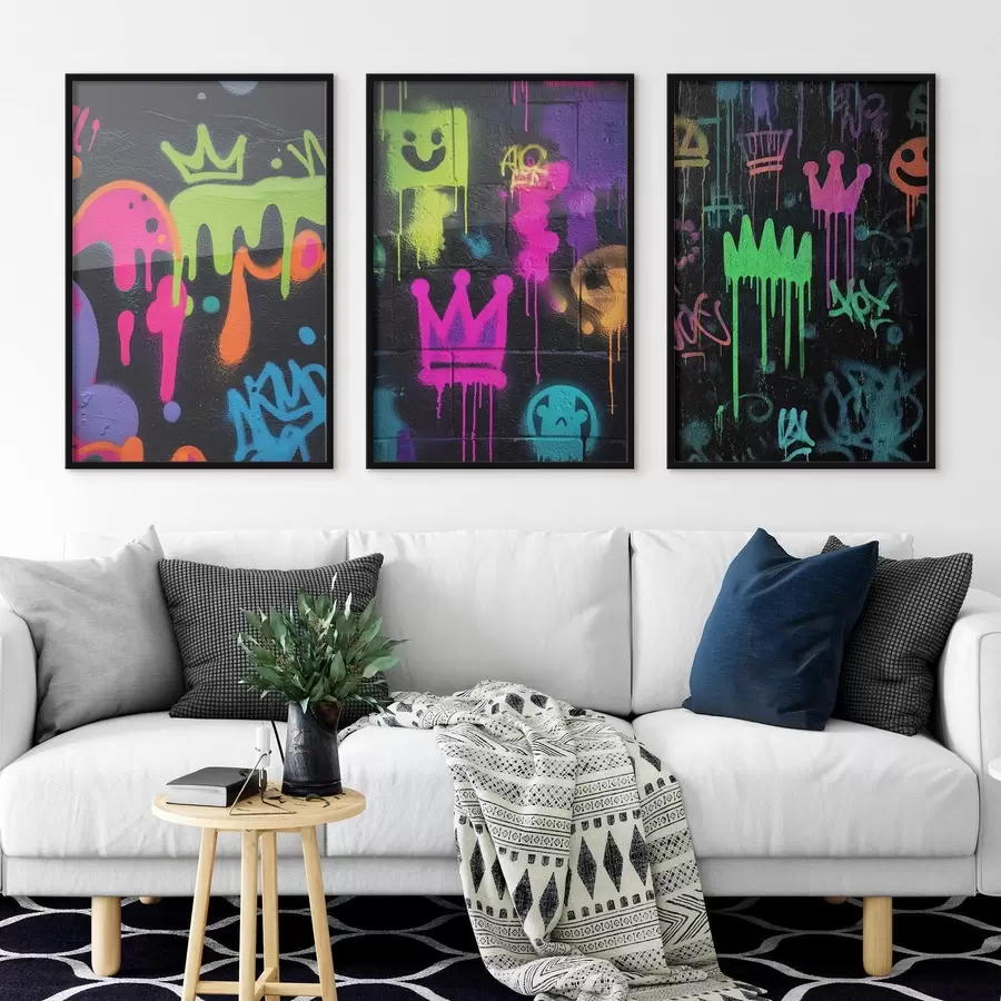 fotószőnyeg világos utcai graffiti sötét háttér előtt d00703