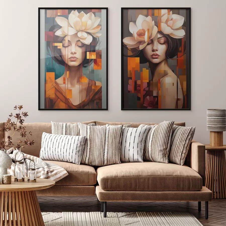 fotószőnyeg Nő virággal d00734