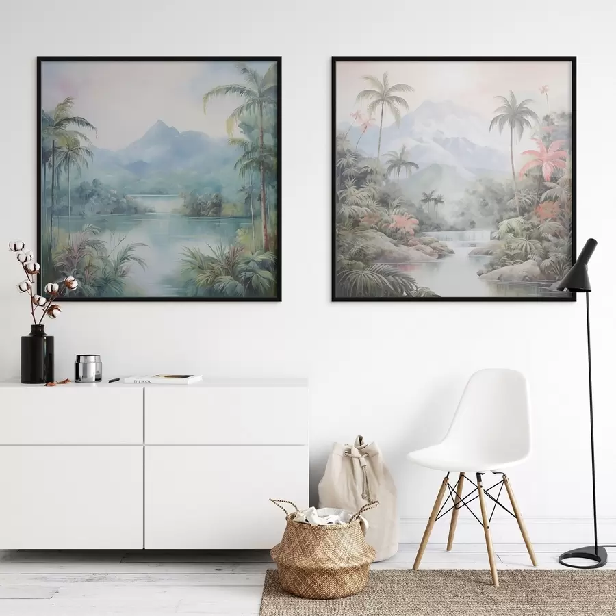 fotószőnyeg Folyó a dzsungelben a hegy előtt d00751