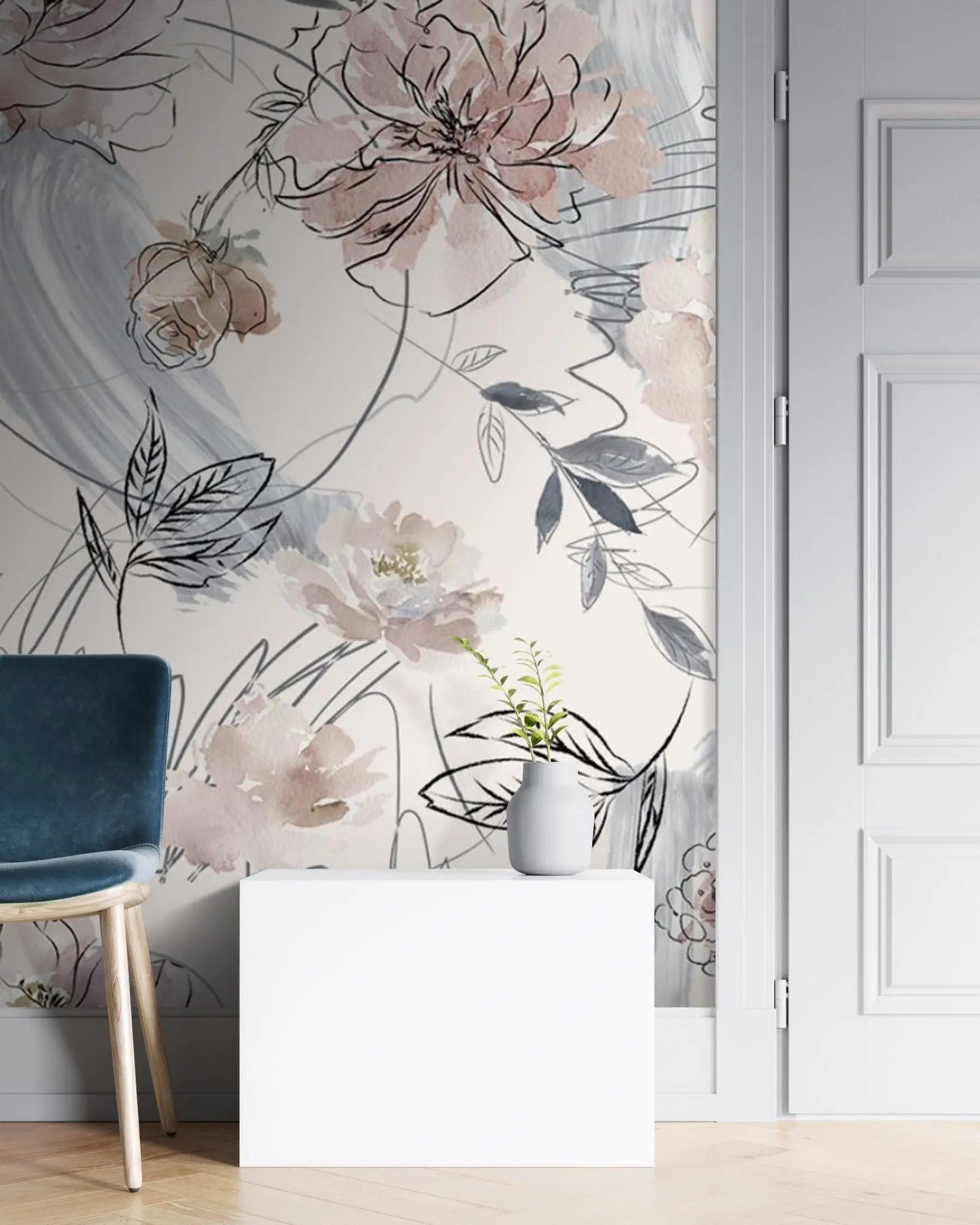 fotószőnyeg Akvarell virágok u71515