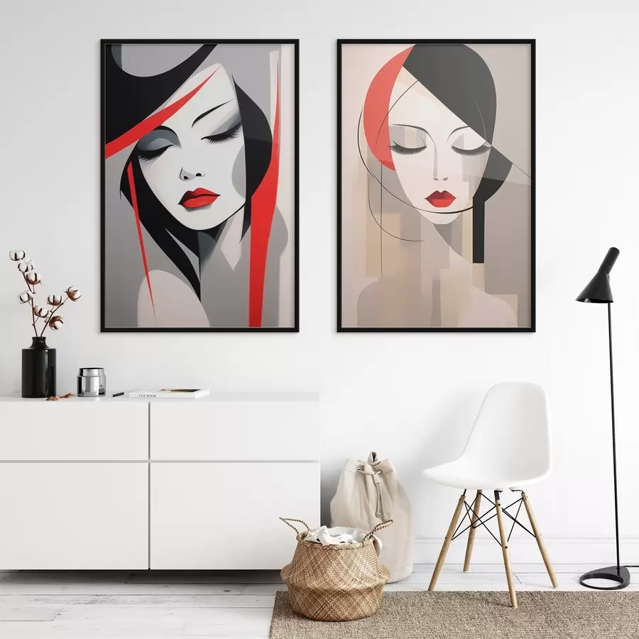 fotószőnyeg Absztrakt női portrék d00774