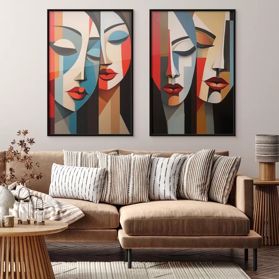 fotószőnyeg Kubista női portrék d00775