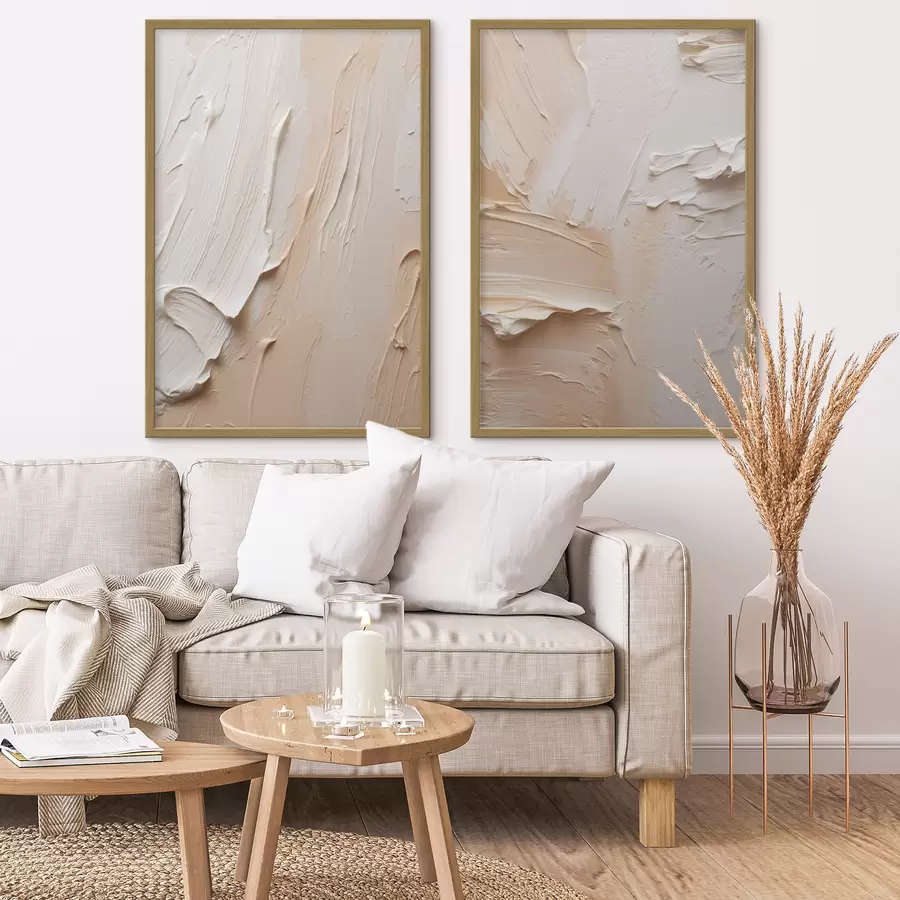 fotószőnyeg Krémes homok impasto ecsetvonások d00767