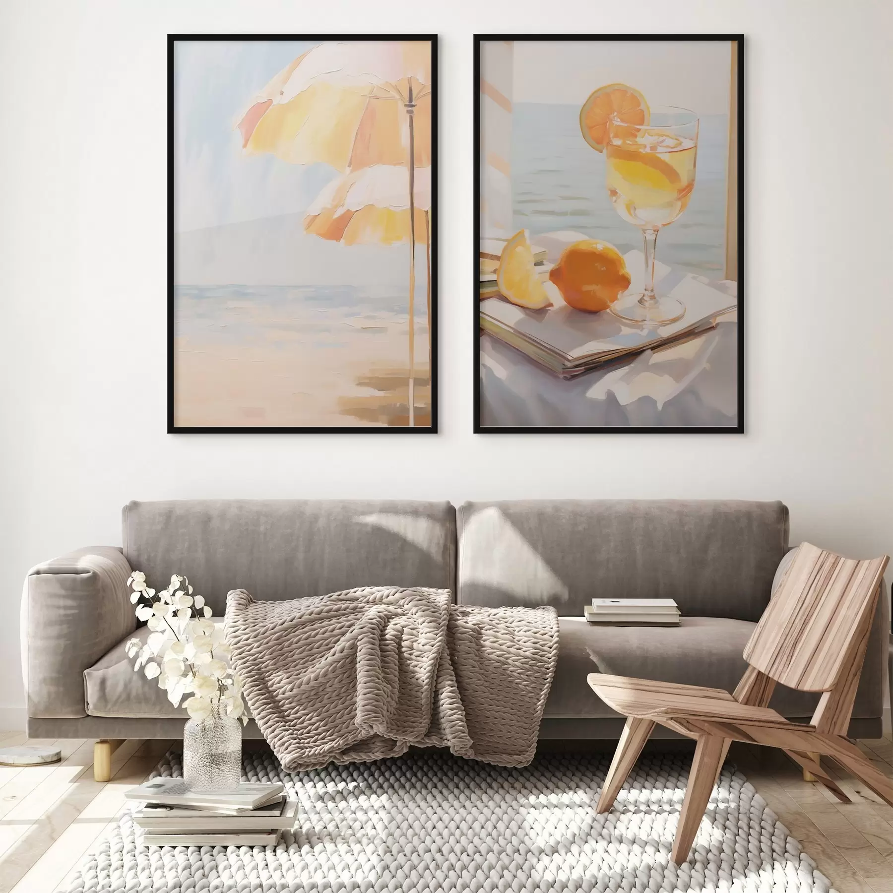 fotószőnyeg Tengerparti táj és koktél egy pohárban d00793