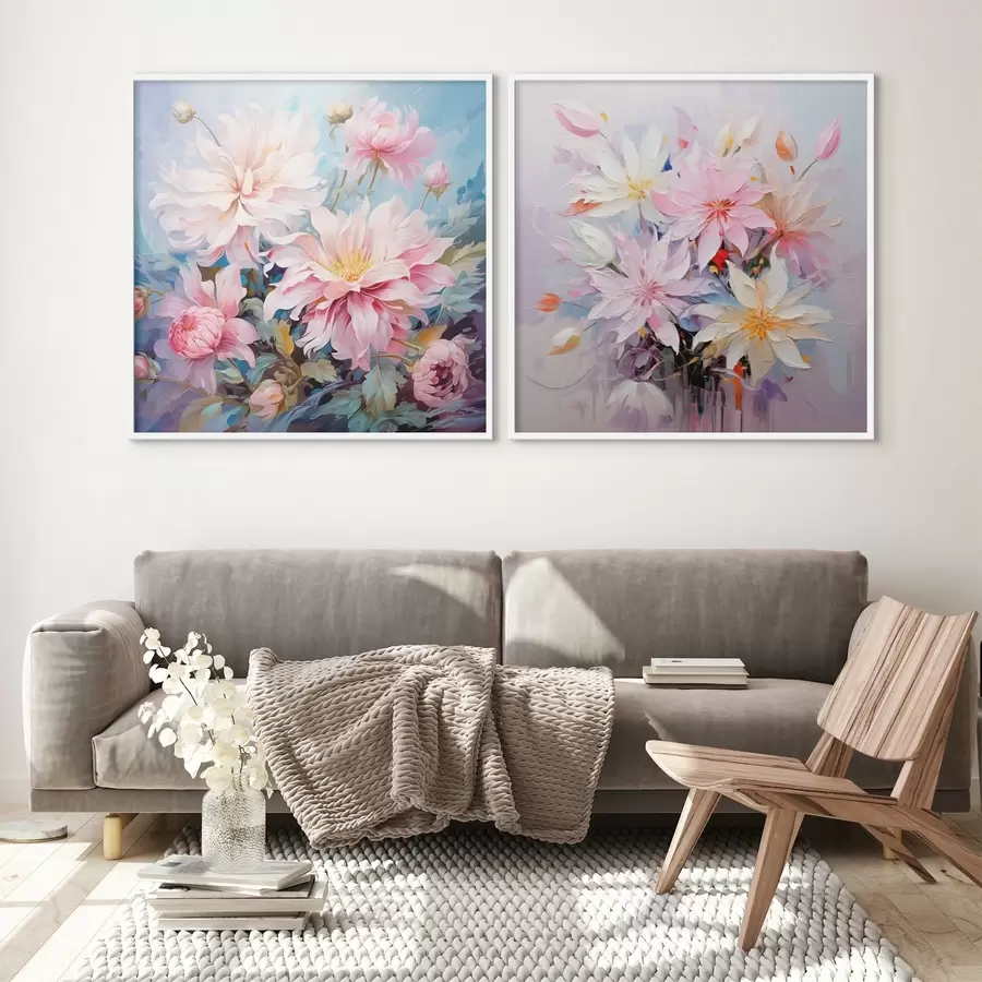 fotószőnyeg Rózsaszín pünkösdi rózsák akvarell stílusban d00709