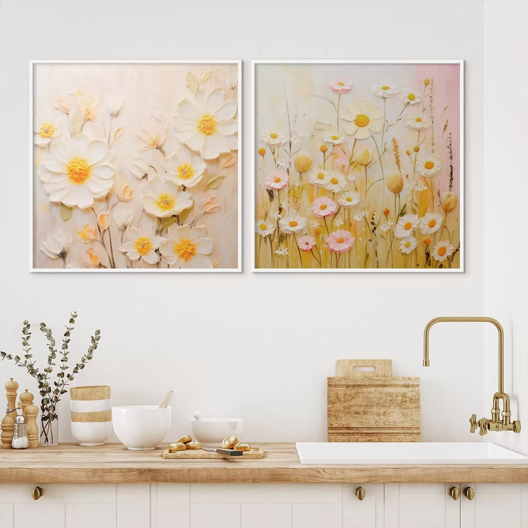 fotószőnyeg Virágos rét olajfestmény stílusban d00711