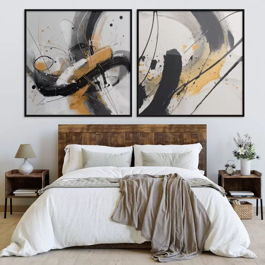 fotószőnyeg Sárga és fekete árnyalatokban kifejezett d00739