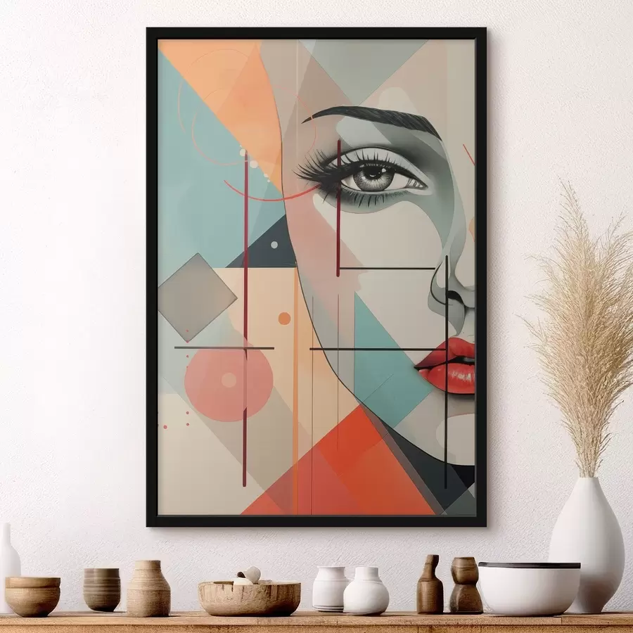 fotószőnyeg Emberek, arc, geometria f47447