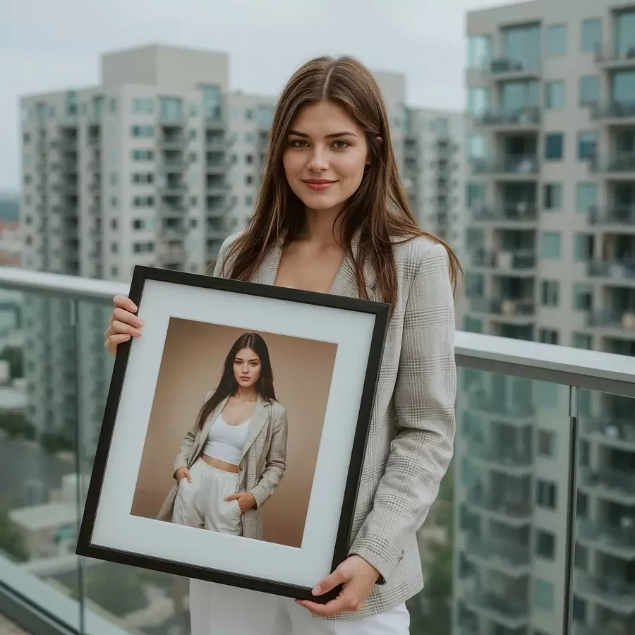 fotótapéta Portré a saját fotódról a falon s47159